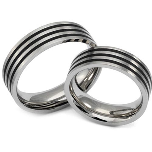 (Wholesale)Tungsten Carbide Triple Line Ring - TG2900
