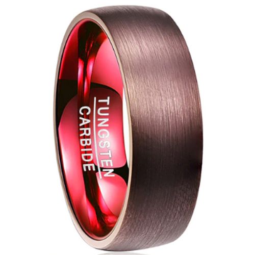 (Wholesale)Tungsten Carbide Espresso Red Ring-2918