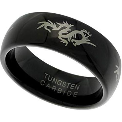 (Wholesale)Black Tungsten Carbide Ring - TG2943