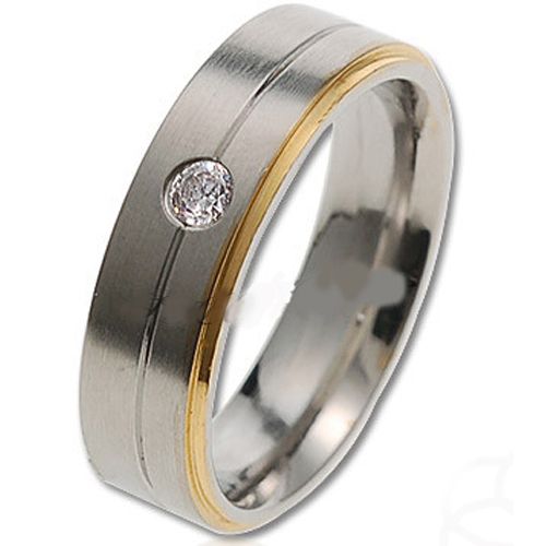 (Wholesale)Tungsten Carbide Ring With Cubic Zirconia - TG3041