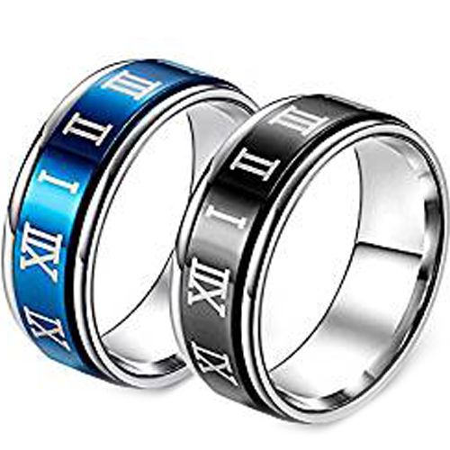 (Wholesale)Tungsten Carbide Ring With Roman Numerals-3057AA