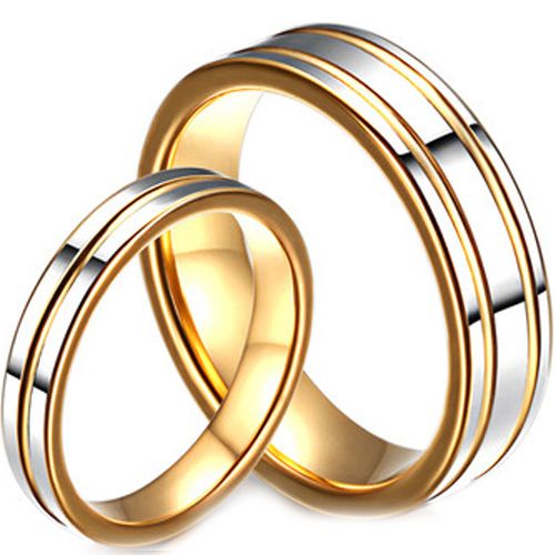 (Wholesale)Tungsten Carbide Single/Double Groove Ring-3147