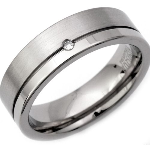 (Wholesale)Tungsten Carbide Ring With Cubic Zirconia - TG3192