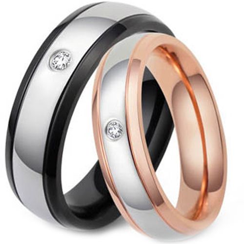 (Wholesale)Tungsten Carbide Ring With Cubic Zirconia - TG352