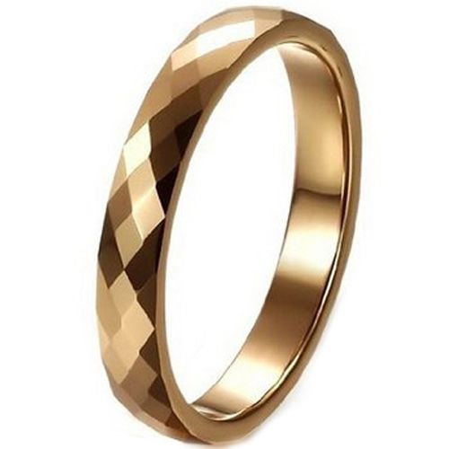 (Wholesale)Tungsten Carbide Faceted Espresso Ring-TG3621