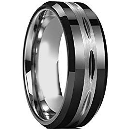 (Wholesale)Tungsten Carbide Center Groove Ring - TG3726AA