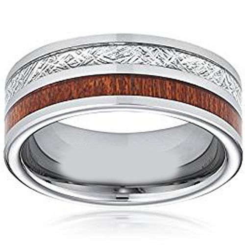 (Wholesale)Tungsten Carbide Imitate Meteorite Wood Ring-3780AA