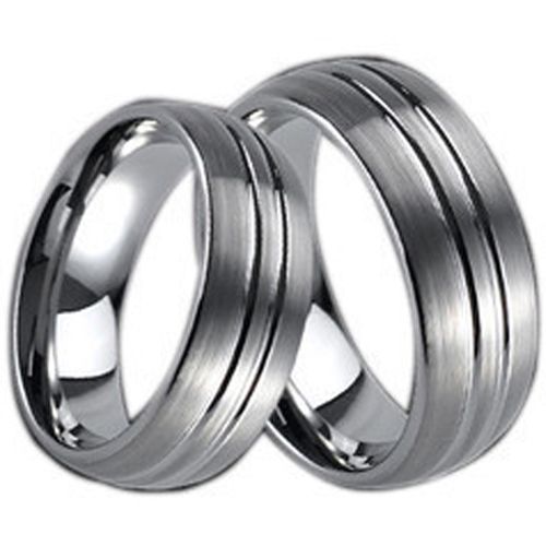 (Wholesale)Tungsten Carbide Double Groove Ring - TG386