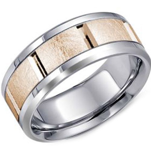 (Wholesale)Tungsten Carbide Horizontal & Vertical Groove Ring-39