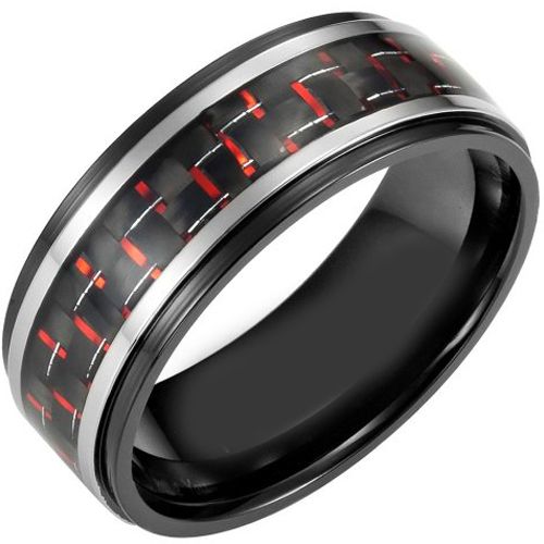 (Wholesale)Tungsten Carbide Ring With Carbon Fiber-TG4006