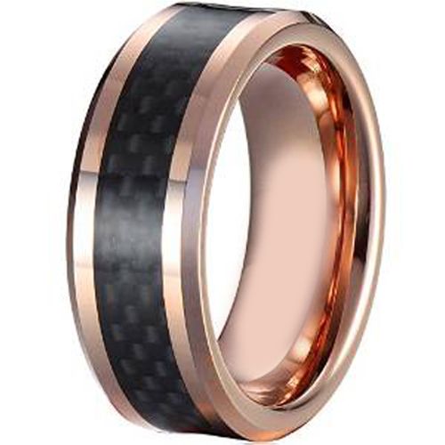 (Wholesale)Tungsten Carbide Ring With Carbon Fiber-TG4022