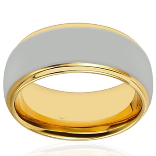 (Wholesale)Tungsten Carbide Dome Step Edges Ring - TG4141AAA