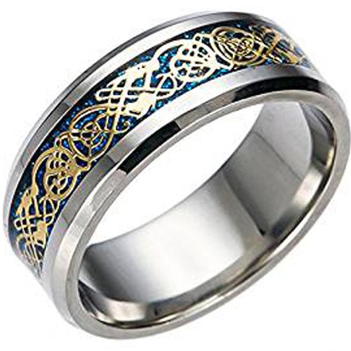 (Wholesale)Tungsten Carbide Dragon Beveled Edges Ring - TG4322