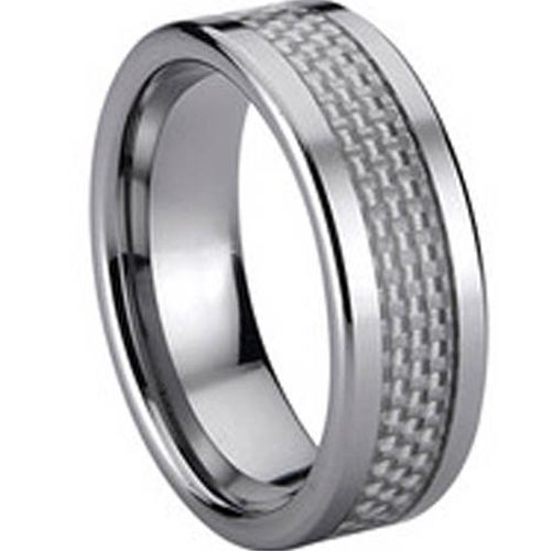 (Wholesale)Tungsten Carbide Ring With Carbon Fiber - TG719