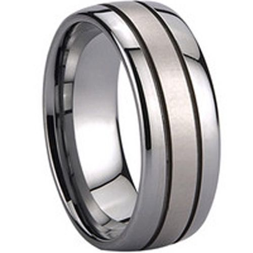 (Wholesale)Tungsten Carbide Double Groove Ring - TG761