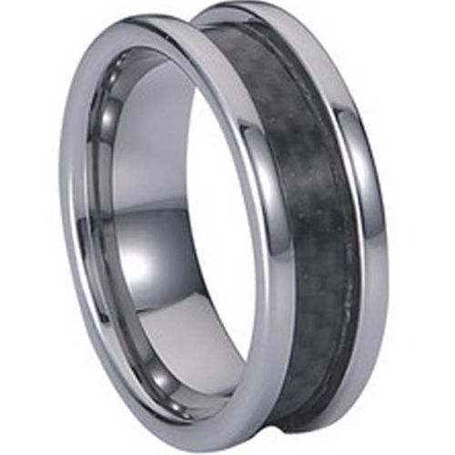(Wholesale)Tungsten Carbide Ring With Carbon Fiber-TG808