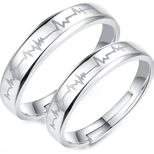(Wholesale)Tungsten Carbide Heartbeat Ring - TG859A