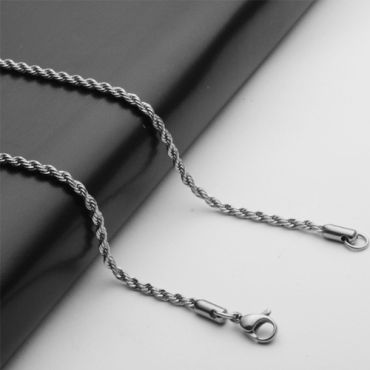 (Wholesale)316 Stainless Steel 2.4mm Chain Necklace - SJ19
