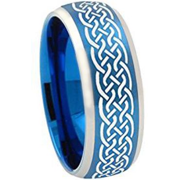 (Wholesale)Tungsten Carbide Celtic Beveled Edges Ring - 2043