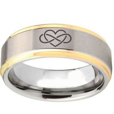 (Wholesale)Tungsten Carbide Infinity Heart Ring - TG2094