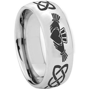 (Wholesale)Tungsten Carbide Mo Anam Cara Celtic Ring-2346