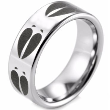 (Wholesale)Tungsten Carbide Deer Track Pipe Cut Ring - TG2395