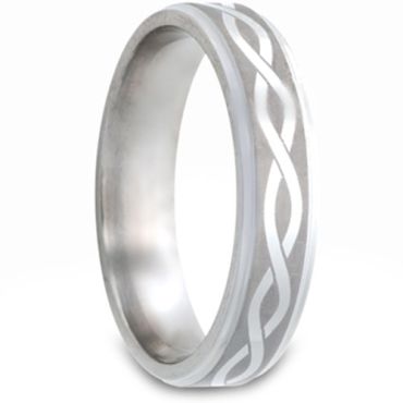 (Wholesale)Tungsten Carbide Infinity Step Edges Ring - TG2980