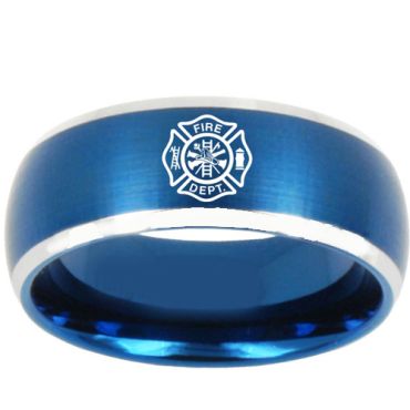 (Wholesale)Tungsten Carbide Firefighter Ring - TG3187