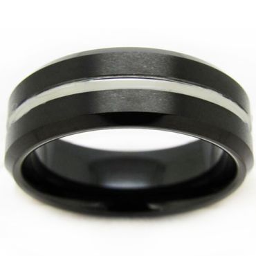 (Wholesale)Tungsten Carbide Center Groove Ring - TG3612