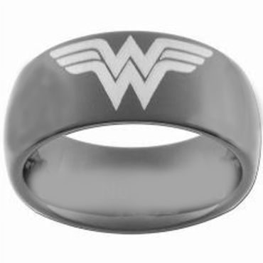 (Wholesale)Black Tungsten Carbide Wonder Woman Ring - TG3681