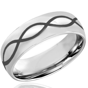 (Wholesale)Tungsten Carbide Dome Infinity Ring - TG4036