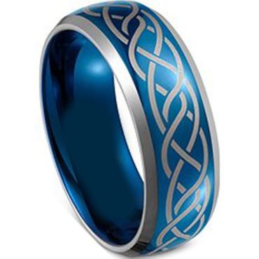 (Wholesale)Tungsten Carbide Celtic Beveled Edges Ring - TG4100