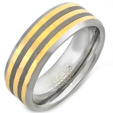 (Wholesale)Tungsten Carbide Beveled Edges Ring - 4471