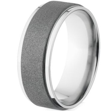 (Wholesale)Tungsten Carbide Sandblasted Ring - TG4514A