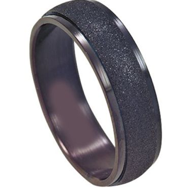 (Wholesale)Black Tungsten Carbide Sandblasted Ring-TG4515