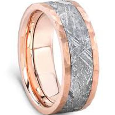 (Wholesale)Rose Tungsten Carbide Imitate Meteorite Ring-4563
