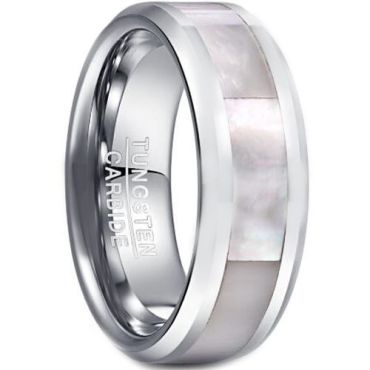 (Wholesale)Tungsten Carbide Abalone Shell Ring-5048