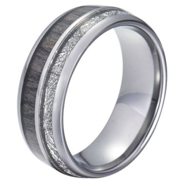 (Wholesale)Tungsten Carbide Ring With Deer Antler & Meteorite-5775