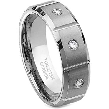 (Wholesale)Tungsten Carbide Ring With Cubic Zirconia-7144