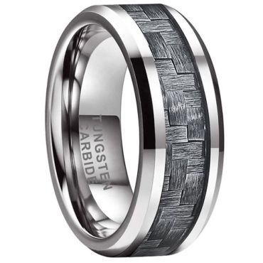 (Wholesale)Tungsten Carbide Ring With Carbon Fiber-7315