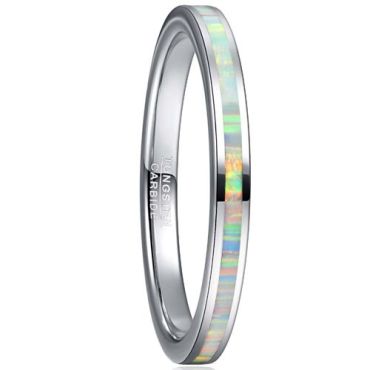 (Wholesale)Tungsten Carbide Abalone Shell Ring-8094