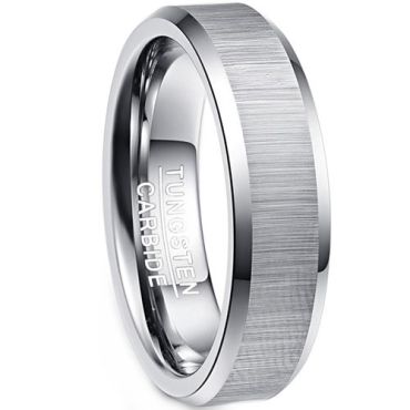 (Wholesale)Tungsten Carbide Beveled Edges Ring-9304