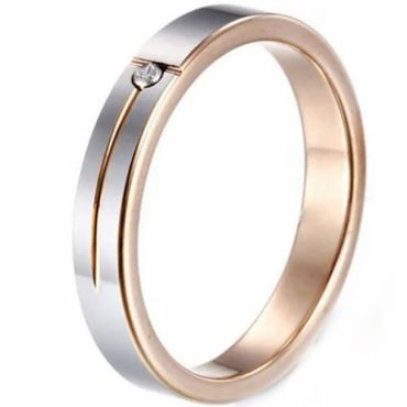 (Wholesale)Tungsten Carbide Rose Silver Ring With Cubic Zirconia-9390
