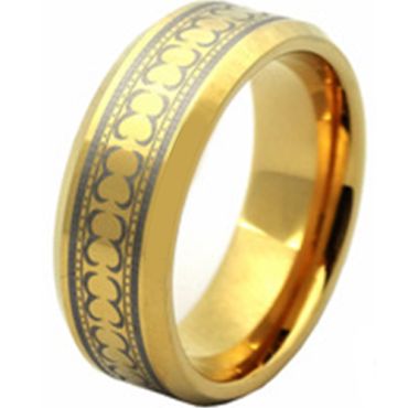(Wholesale)Tungsten Carbide Celtic Beveled Edges Ring - TG2830AA