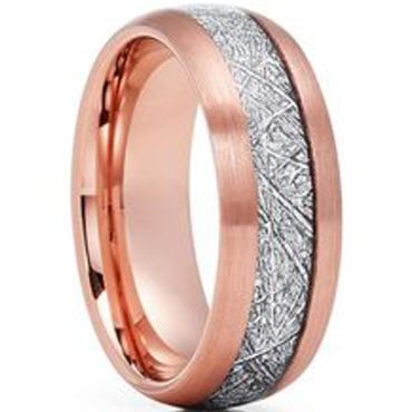 (Wholesale)Rose Tungsten Carbide Imitate Meteorite Ring - TG3465