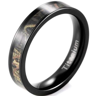(Wholesale)Black Tungsten Carbide Camo Ring - 2967