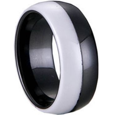 (Wholesale)Black White Ceramic Ring - TG1152