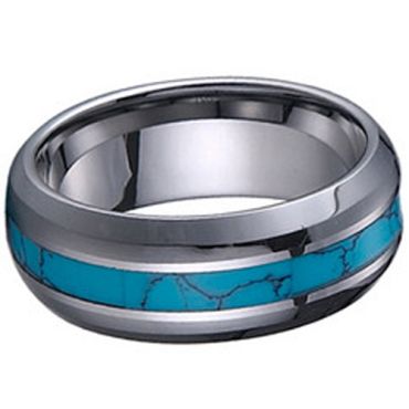 (Wholesale)Tungsten Carbide Imitate Turquoise Ring - TG1222