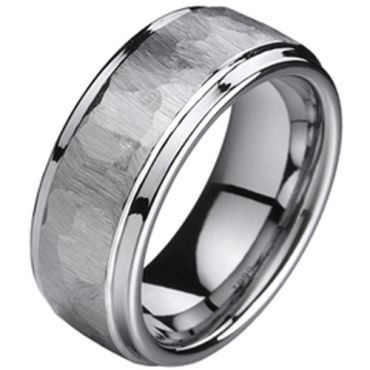 (Wholesale)Tungsten Carbide Hammered Ring - TG1367A