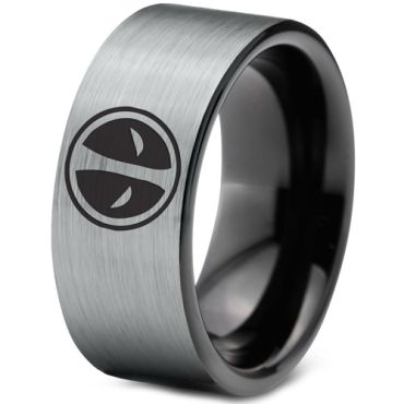 (Wholesale)Tungsten Carbide Pipe Cut DeadPool Ring - TG1437